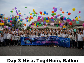 Day 3 Misa, Tog4Hum, Ballon